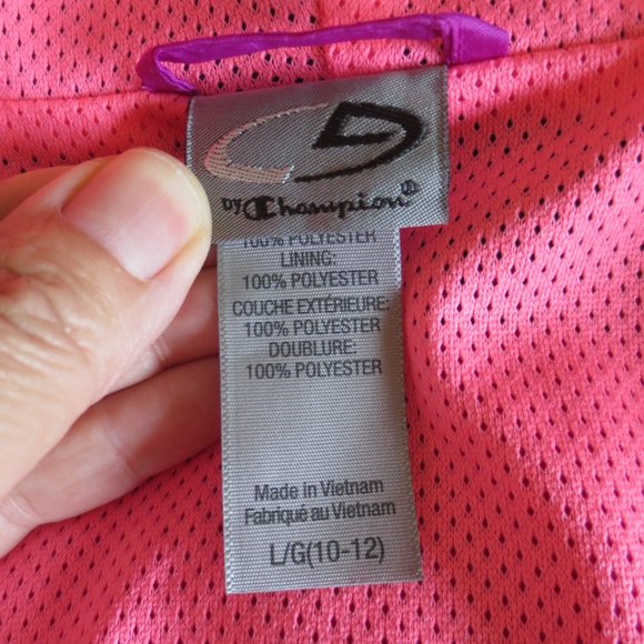 4/$14 CHAMPION venture dry JACKET windbreaker PURPLE pink GIRLS size 10/12 LARGE - Picture 5 of 11